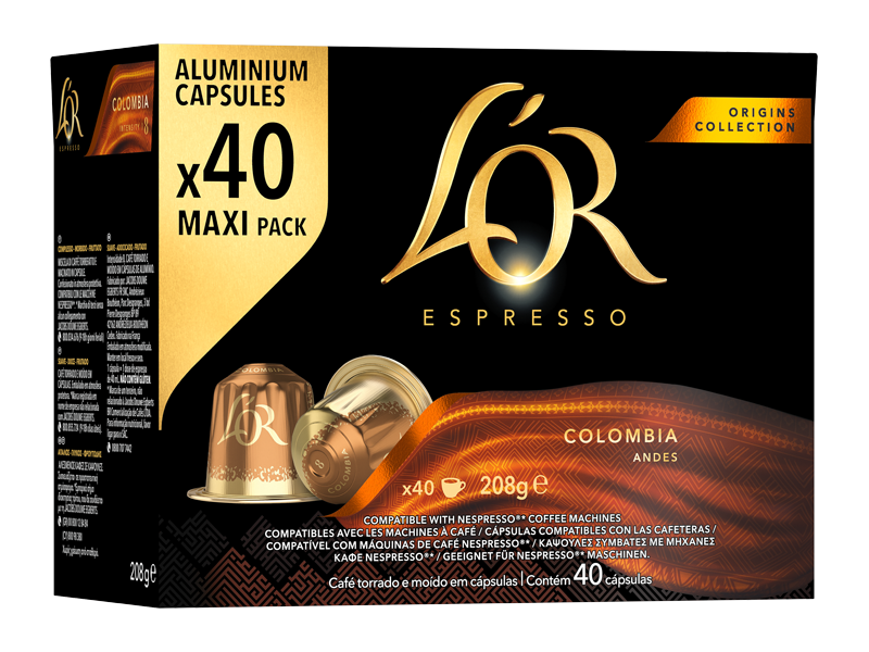 L'OR Espresso Colombia 8 - kapsle pro Nespresso®*, 5 x 40 ks - left