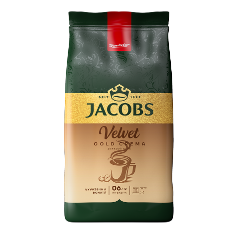 JACOBS VELVET CREMA GOLD - ZRNKOVÁ KÁVA, 4 X 1 KG X 1