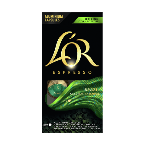 L'OR ESPRESSO BRAZIL - KOMPATIBILNÍ KAPSLE PRO NESPRESSO®* ORIGINAL, 10 X 10 KS